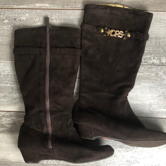 michael kors brown suede boots